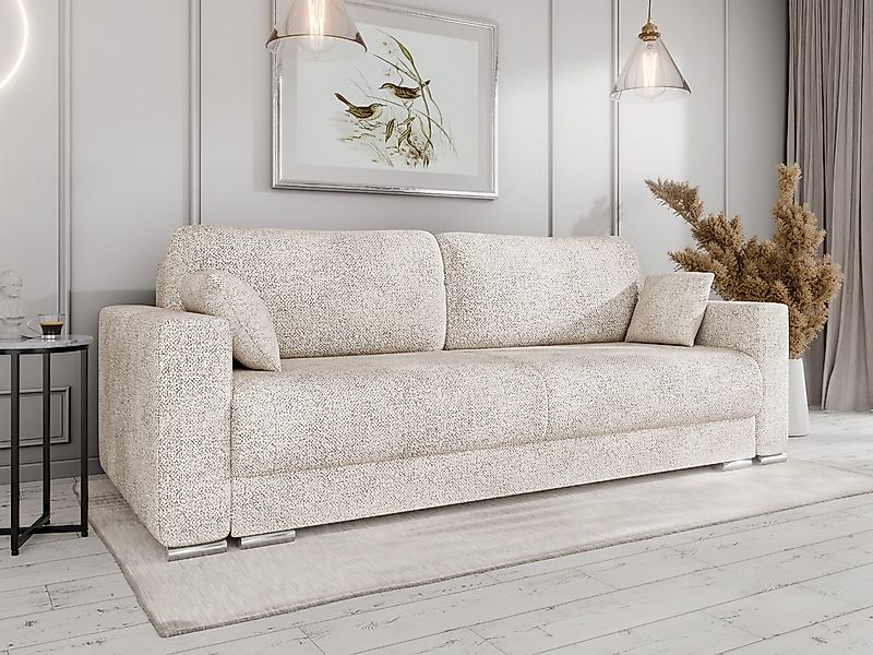 Homesy Schlafsofa CALMA Schlafsofa mit Bettkasten 3-Sitzer modernen Stil günstig online kaufen