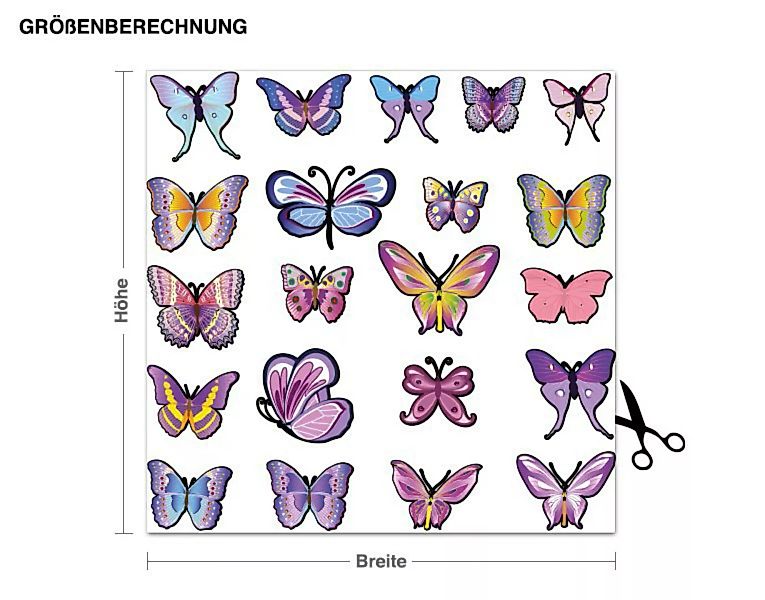 Wandtattoo Tiere Schmetterlingsset lavendel günstig online kaufen