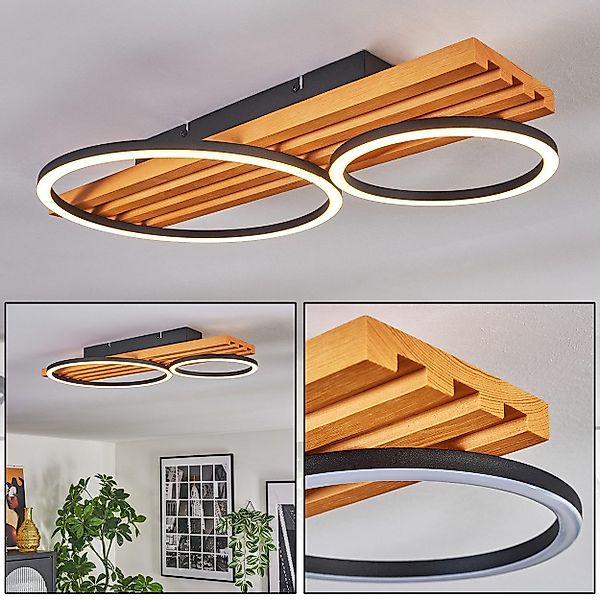 hofstein Deckenleuchte Deckenlampe aus Metall/Holz/Kunststoff in günstig online kaufen