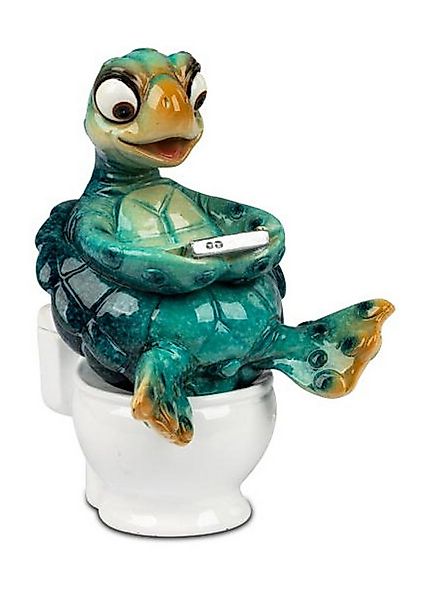 formano Dekofigur Schildkröte Harry auf Toilette Handy blau 11 cm Kunststei günstig online kaufen
