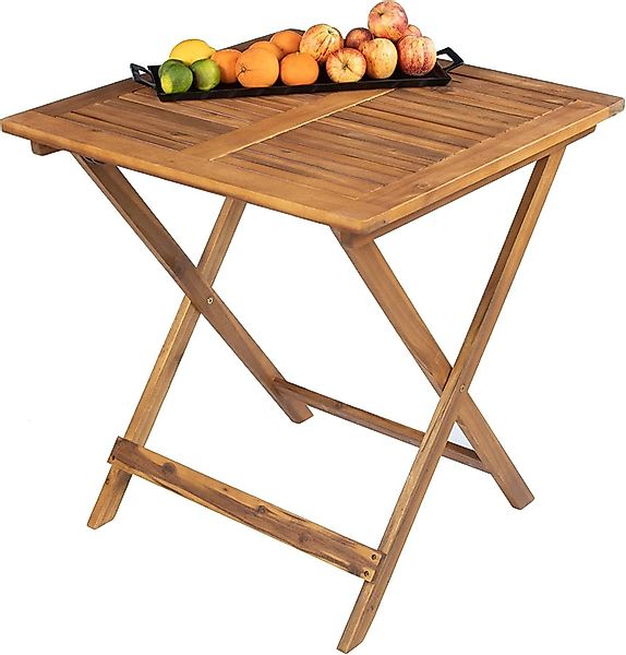 Trelevo® Gartentisch Cosmea, klappbar, Akazienholz, 70 günstig online kaufen
