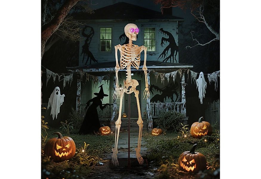 Outsunny Dekofigur mit beweglichen Gelenken (152 cm Halloween-Skelett, 1 St günstig online kaufen