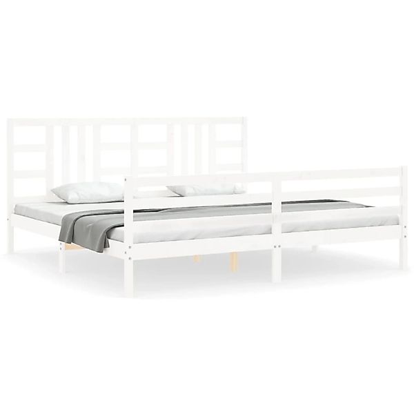 vidaXL Massivholzbett mit Kopfteil Weiß 200x200 cm 3193942 günstig online kaufen