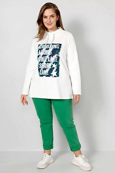 Janet & Joyce Sweatshirt Sweatshirt A-Line Schrift-Motiv Stehkragen Langarm günstig online kaufen