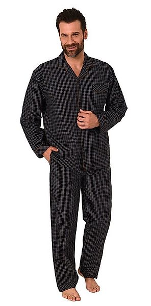 Normann Pyjama Gewebter Herren Pyjama, durchknöpfbarer Schlafanzug mit Stre günstig online kaufen