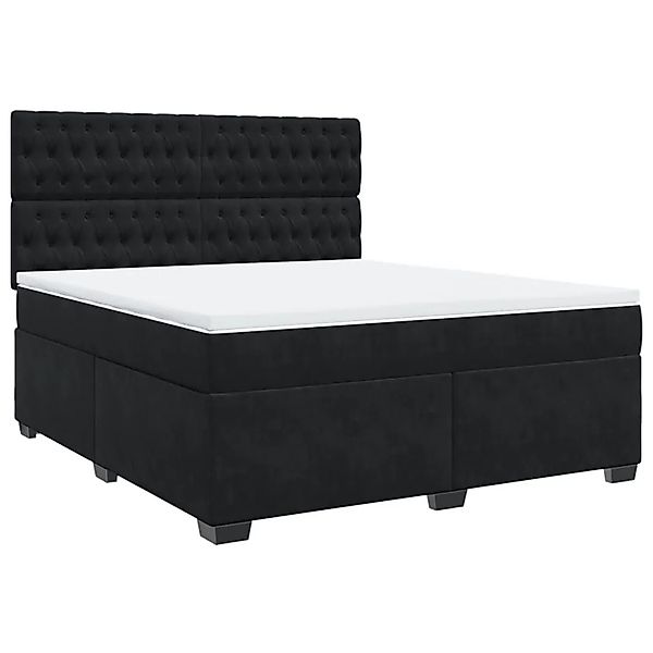 vidaXL Boxspringbett mit Matratze Schwarz 180x200 cm Samt 3290986 günstig online kaufen