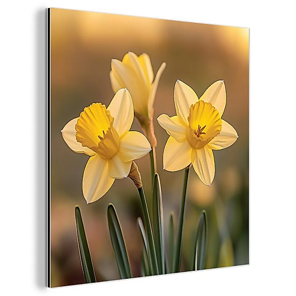 MuchoWow Metallbild Blumen - Gelb - günstig online kaufen