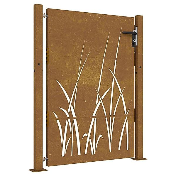 vidaXL Gartentor 105x130 cm Cortenstahl Gras-Design 153228 günstig online kaufen