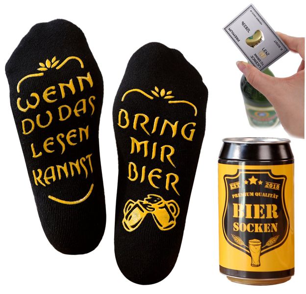 Lucadeau Freizeitsocken mit Bier Spruch und günstig online kaufen