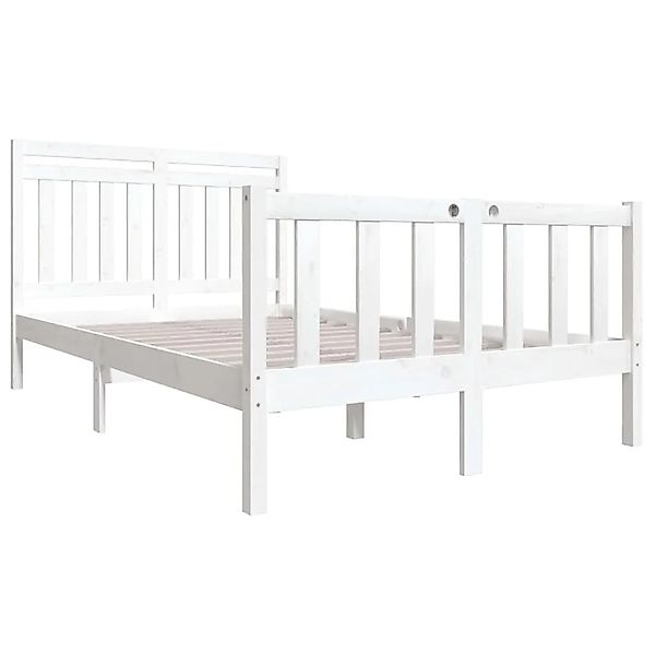 vidaXL Massivholzbett Weiß 135x190 cm 3100695 günstig online kaufen