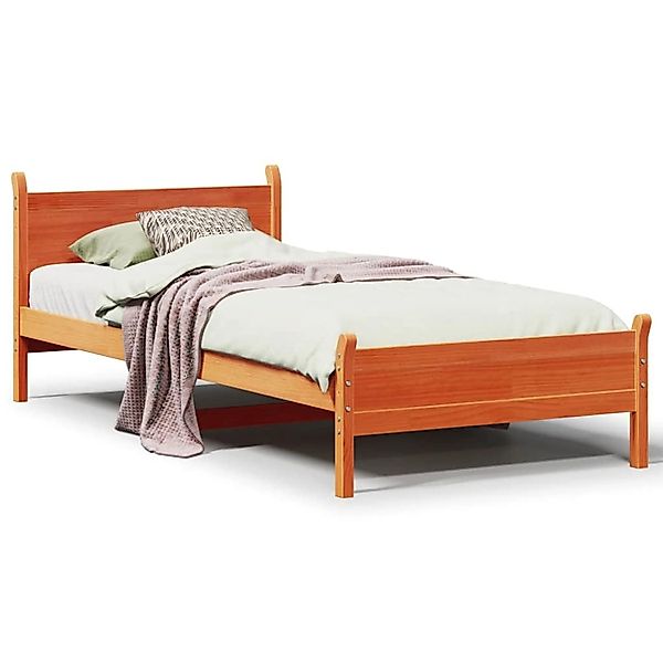 vidaXL Massivholzbett ohne Matratze Wachsbraun 75x190 cm Kiefernholz 855617 günstig online kaufen