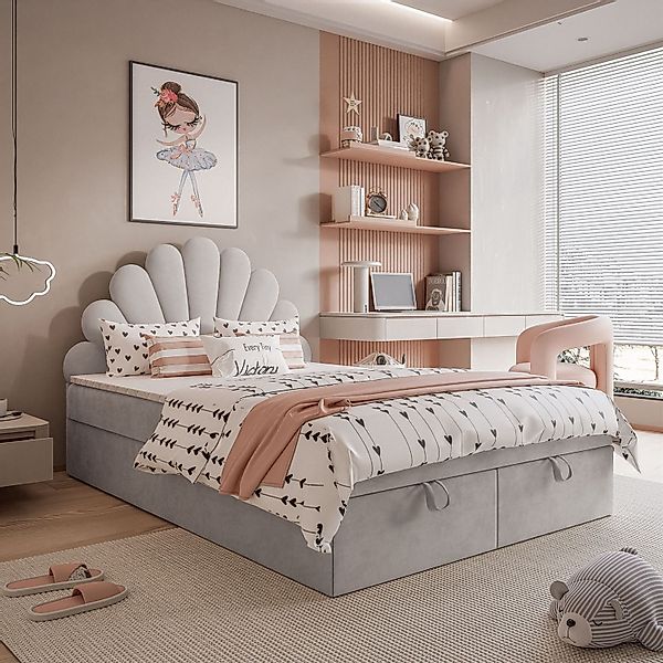 Lookway Boxspringbett ASHLEY Polsterbett mit Muschel-Kopfteil günstig online kaufen