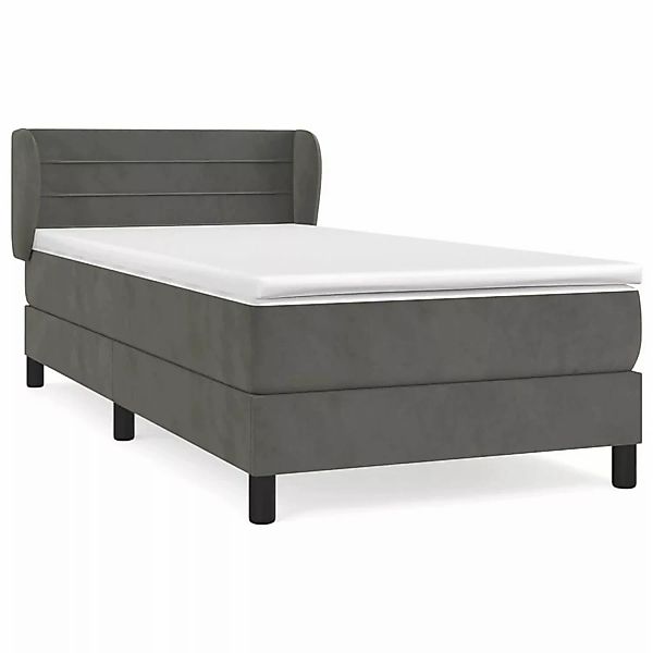 Vidaxl Boxspringbett Mit Matratze Dunkelgrau 100x200 Cm Samt günstig online kaufen