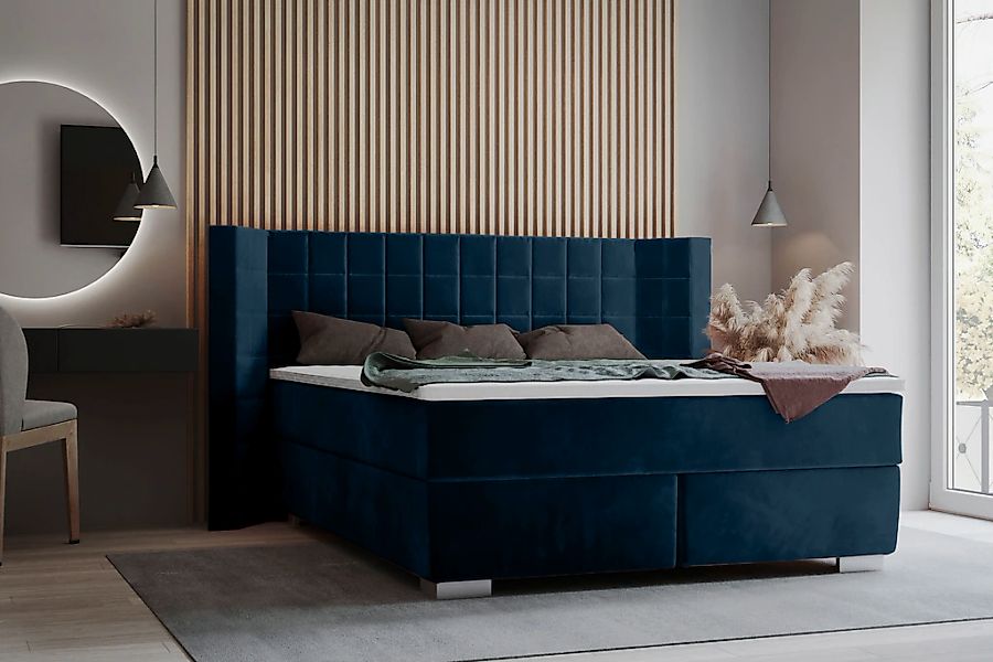 Home affaire Boxspringbett "Piazza" mit Steppung und Kopfteil mit seitliche günstig online kaufen