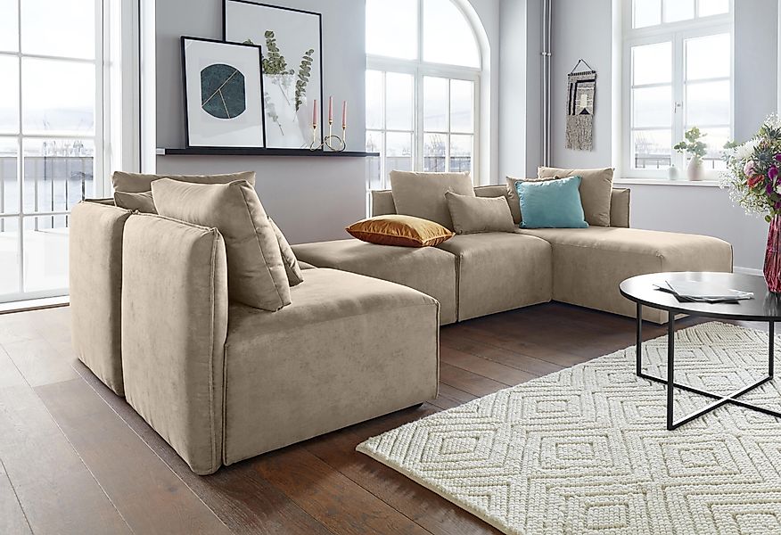 OTTO home Wohnlandschaft "Nöre U-Form" 5 Teile, in vielen Bezugsqualitäten günstig online kaufen