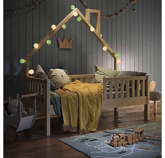 VitaliSpa® Hausbett Kinderbett Spielbett Noemi 70x140cm Natur Matratze günstig online kaufen