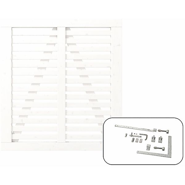 Einzeltor Harmoni Nadelholz Weiß 100 cm x 107 cm günstig online kaufen