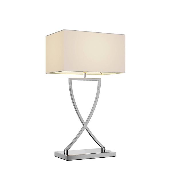 Lucande Tischleuchte Evaine, Metall, Weiß IP20, günstig online kaufen