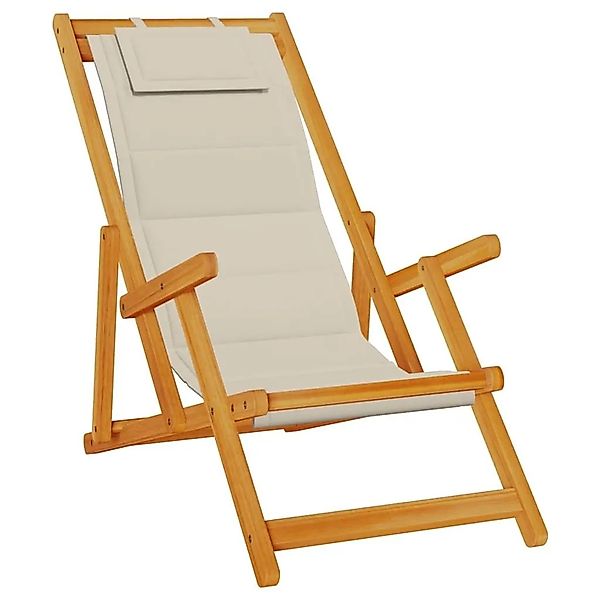 vidaXL Klappstuhl mit Armlehnen Taupe Akazienholz & Textilene 4108070 günstig online kaufen