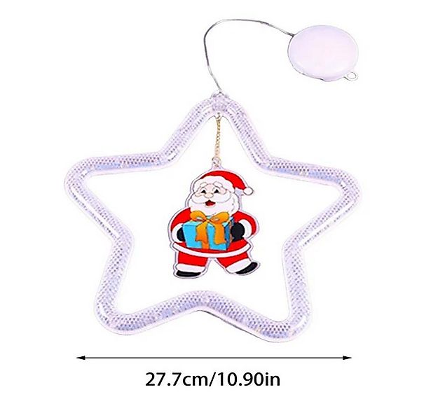 QUBEBU LED-Lichterkette LED Weihnachtsstern Beleuchtet Glocke Weihnachtsman günstig online kaufen