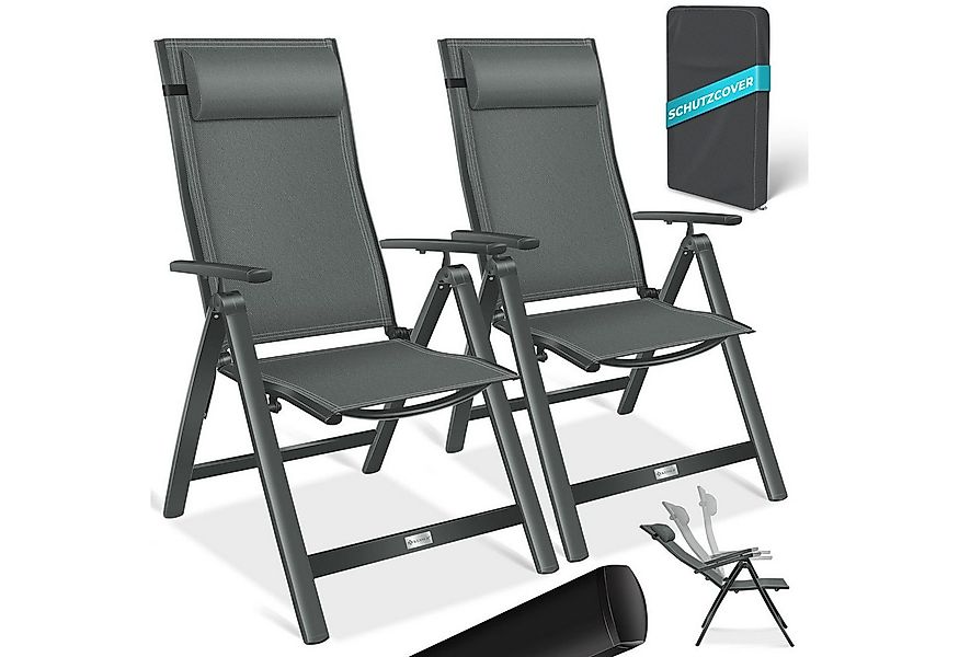 KESSER Gartenstuhl (2 St), Hochlehner mit Armlehnen Aluminium Klappstuhl günstig online kaufen