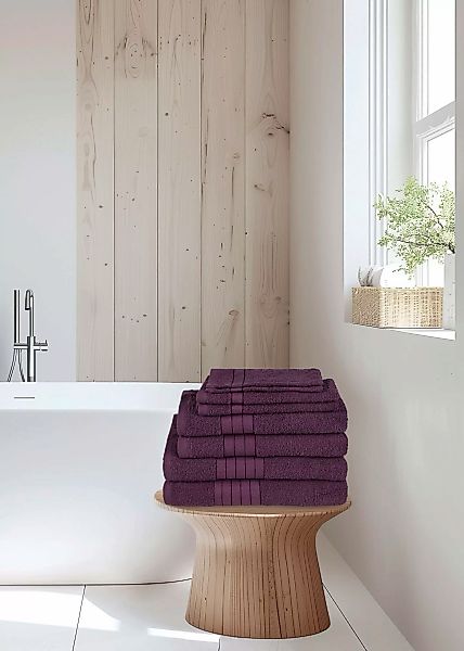 good morning Handtuch Set »Uni«, (Set, 8 St., 2 Stück 70x140 cm-2 Stück 50x günstig online kaufen