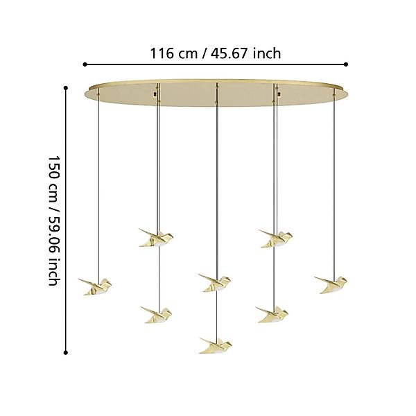 EGLO Stars Of Light LED-Hängelampe Paratebueno messing 8-fl. günstig online kaufen