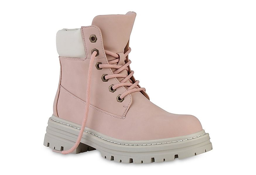 VAN HILL 840542 Stiefelette Damen Worker Boots Plateau Vorne Bequeme Outdoo günstig online kaufen