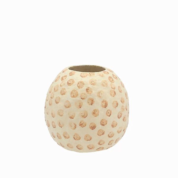 Vase Pappmaché Creme/Nougat klein günstig online kaufen