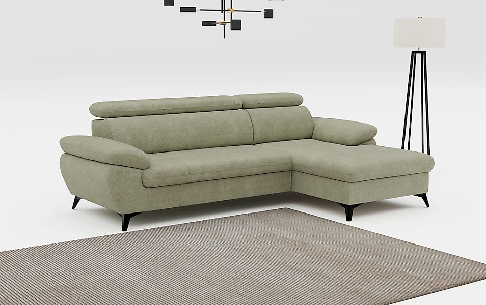 COTTA Ecksofa "Hudson L-Form, B: 261 cm" mit Kopfteilverstellung, optional günstig online kaufen