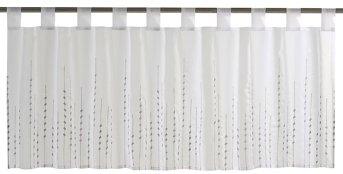 ELBERSDRUCKE Scheibengardine Bistrogardine Helio weiß-grau transparent 48x1 günstig online kaufen