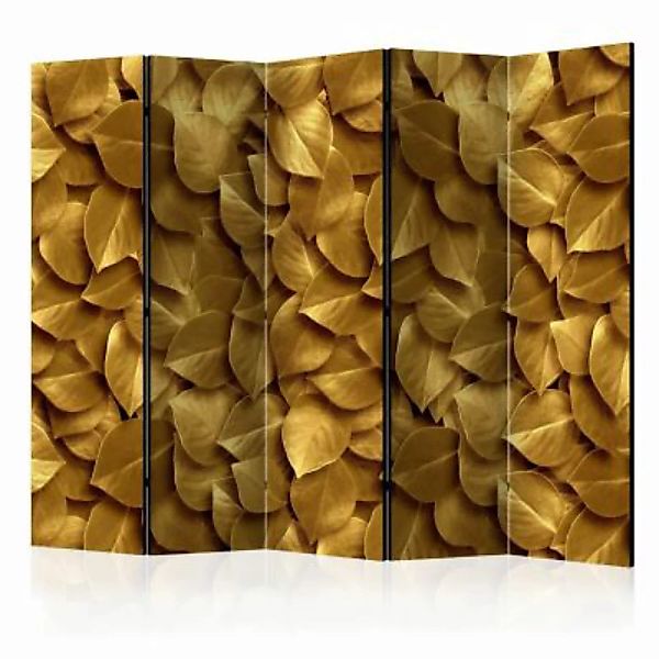 artgeist Paravent Golden Leaves II [Room Dividers] gold Gr. 225 x 172 günstig online kaufen