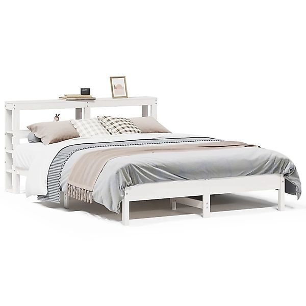 vidaXL Massivholzbett ohne Matratze Weiß 160x200 Kiefernholz 3306142 günstig online kaufen