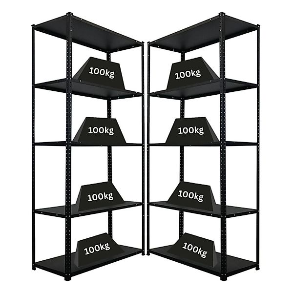 PROREGAL Mega Deal 2x Schraubregal Haldor HxBxT 180x90x40cm Fachlast 100 kg günstig online kaufen