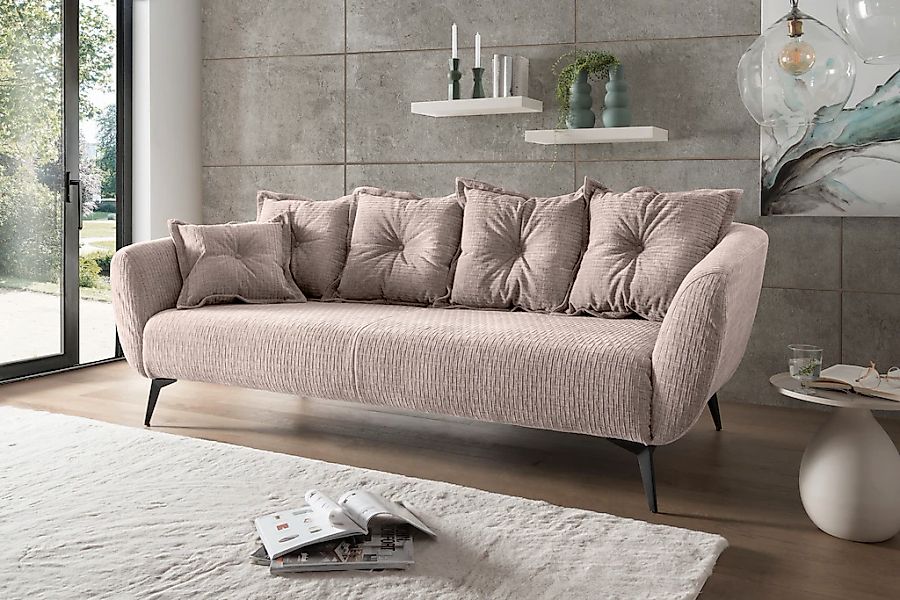 Home affaire 3-Sitzer "Baggio Breite 236 cm, modernes Sofa, hoher Fuß, bequ günstig online kaufen