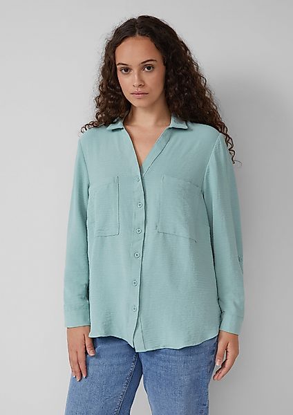 QS Langarmbluse Crêpebluse mit Turn-up-Ärmel günstig online kaufen