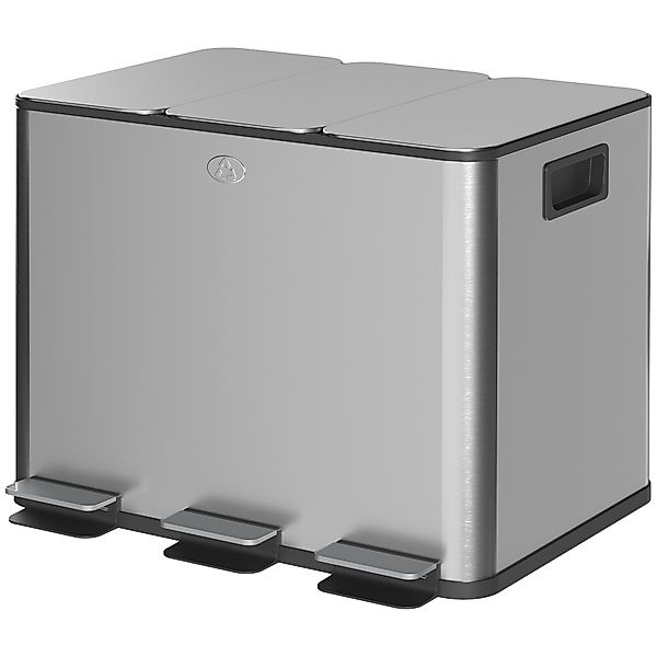 HOMCOM Mülltrennsystem mit 3 Fächern zu je 20L für die Küche, mit 3 leisen günstig online kaufen