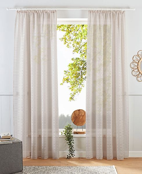 Bruno Banani Gardine "Linus" Kräuselband 1 Stk. tlg. 1 Schal, eingewebte Qu günstig online kaufen