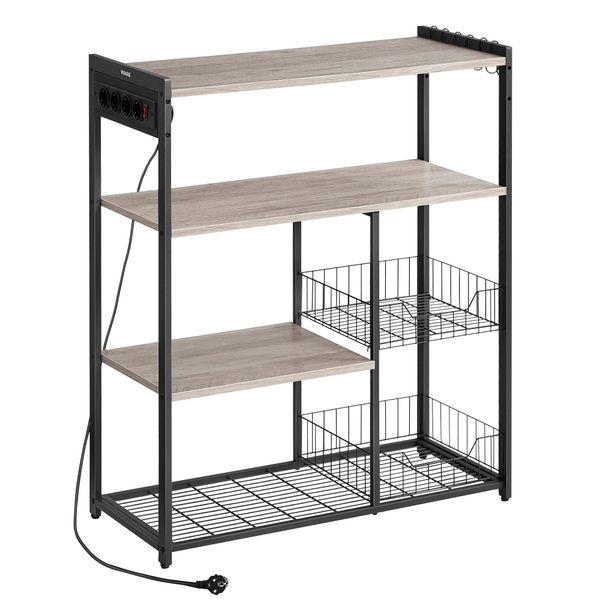 VASAGLE Küchenregal, Standregal mit Steckdosen, 6 günstig online kaufen