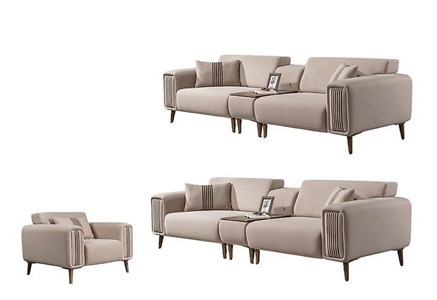Villa Möbel Polstergarnitur Santero, (Set, 3-tlg), mit Relax-/Bettfunktion günstig online kaufen