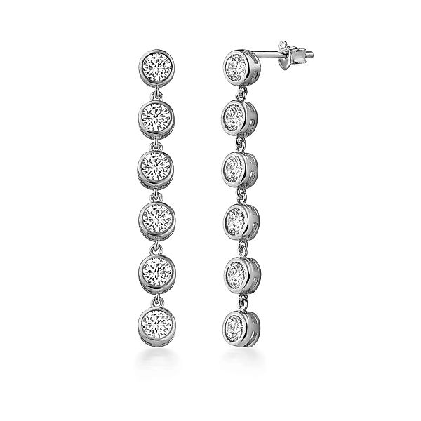 dKeniz Paar Ohrhänger "925/- Sterling Silber rhodiniert Glänzend 5cm Zirkon günstig online kaufen
