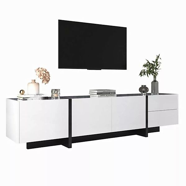 Odikalo TV-Schrank TV-Möbel lowboard Panel farbblockierten Beinen Hochglanz günstig online kaufen