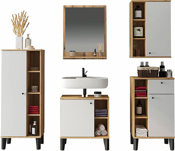 INOSIGN Badmöbel-Set "OSLO, Bad im skandinavischen Design, 5-teiliges Badez günstig online kaufen