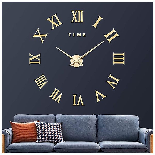 zggzerg Wanduhr Moderne DIY,3D Rahmenlos Römische günstig online kaufen