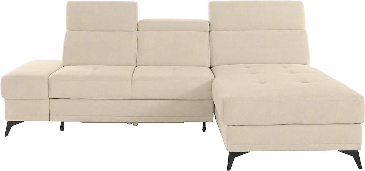 Home affaire Ecksofa "Cardiz L-Form" inkl.Kopfteilverstellung und Federkern günstig online kaufen