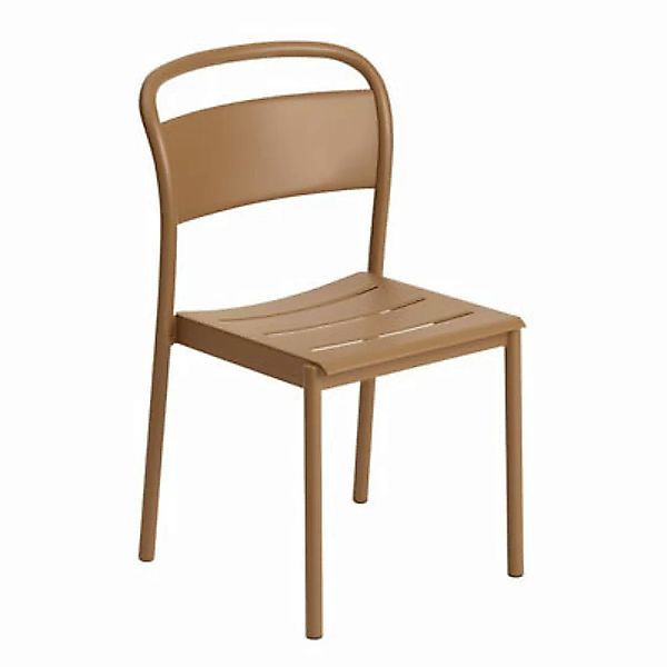 Stapelbarer Stuhl Linear metall braun beige / Stahl - Muuto - Beige günstig online kaufen