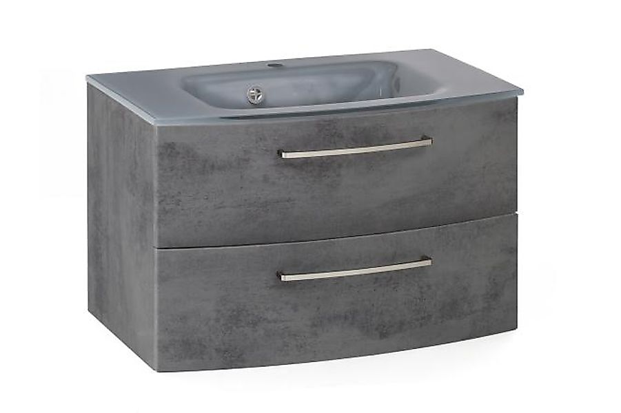 Waschtisch 80 Glasbecken grau STOCKHOLM von Held Möbel Anthrazit günstig online kaufen