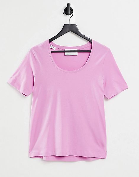 Selected Femme ‑ T-Shirt aus Bio-Baumwolle mit Rundhalsausschnitt in Rosa günstig online kaufen