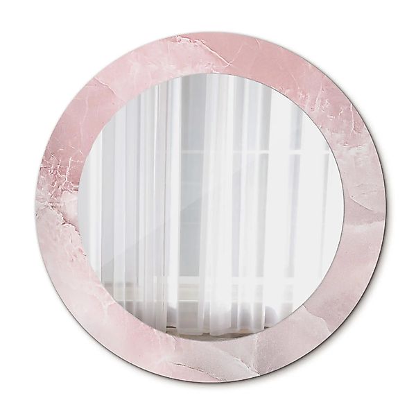 Tulup Spiegel mit Motivdruck Rosa Stein 60x60 cm Runder Spiegel Aufdruck Sp günstig online kaufen