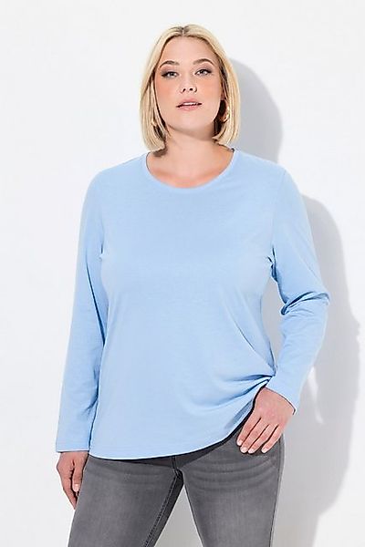 Ulla Popken Rundhalsshirt Shirt Slim Rundhalsausschnitt Langarm günstig online kaufen